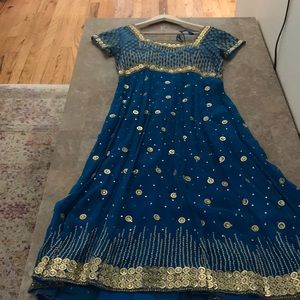 Blue Embellished Indian Dress